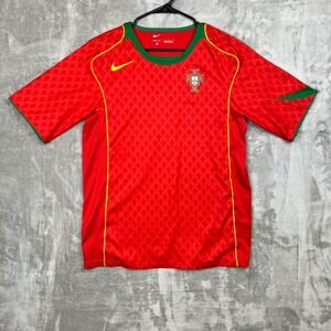 Nike Portugal Soccer Jersey Dri Fit Men's Large Red Green Yellow Soccer Football